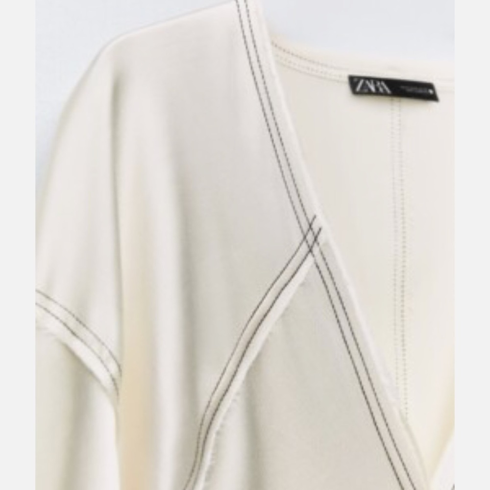 Zara Cream Draped Maxi Dress - Picture 3 of 6